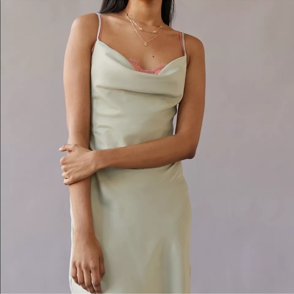 Urban Outfitters Cowl Neck Mini Sage Green Dress